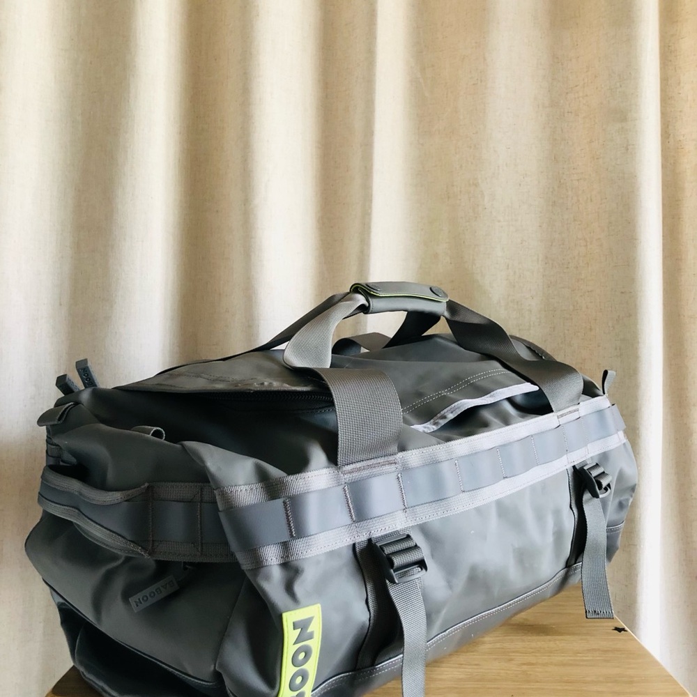 Gray Duffel Bag with Neon Accent